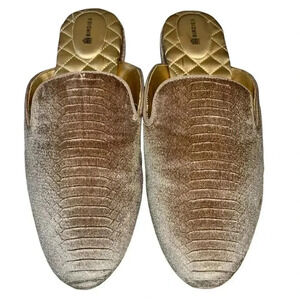 Birdies Women’s Tan‎ Velvet Classy Chic Mule Slide Flats 10